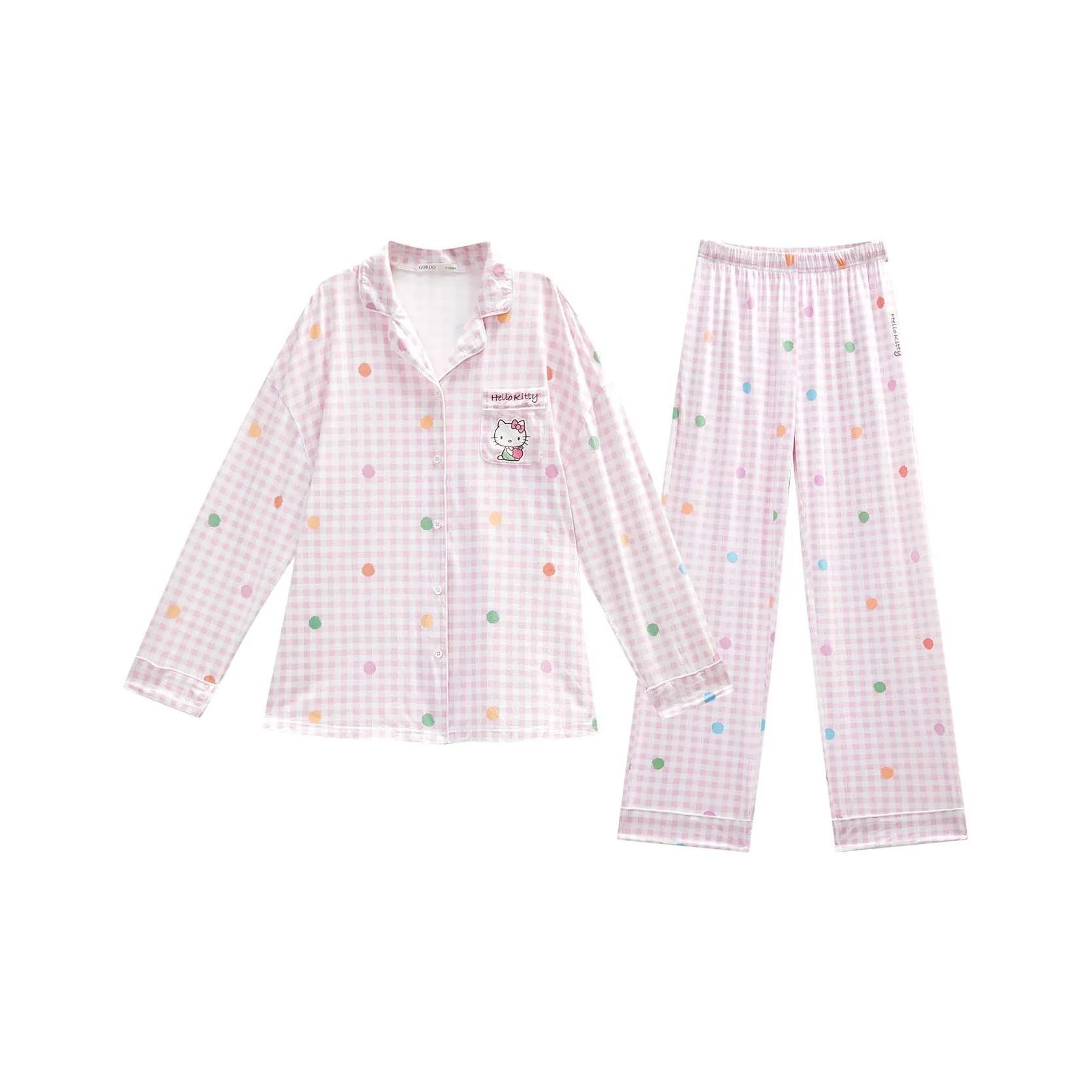 GUKOO x Sanrio Hello Kitty Пижамный комплект Женские Pearl Pink