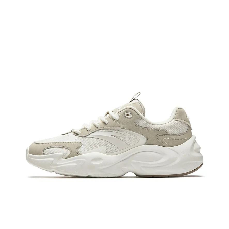 Anta Travel Style Anti-Slip And Wear-Resistant Breathable Low-Top Casual Shoes Men's White Gray