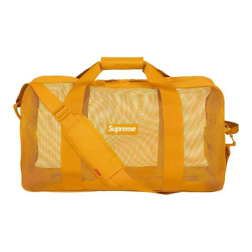 Supreme Polyester With PVC Gym Bags Handbags Regular Unisex Yellow