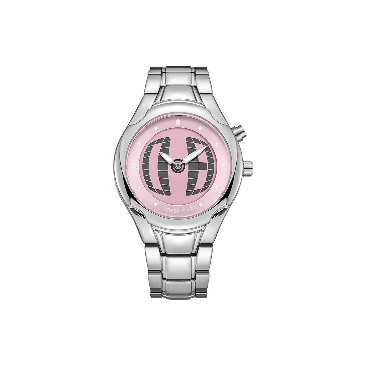 JOKER CAT Millennium Vintage Кварцевый механизм Металлический ремешок Часы Унисекс Розовый циферблат часов