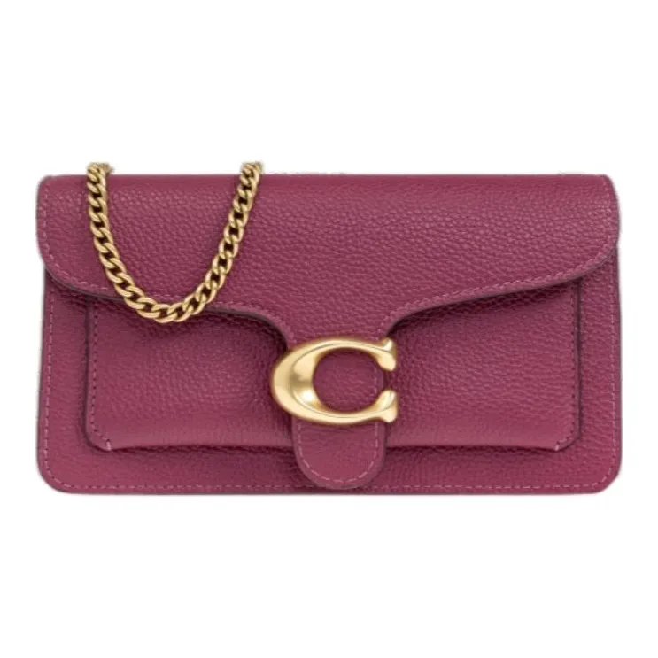 COACH Tabby Polished Litchi Grain Leather Shoulder Bag Small Size Women's Pink