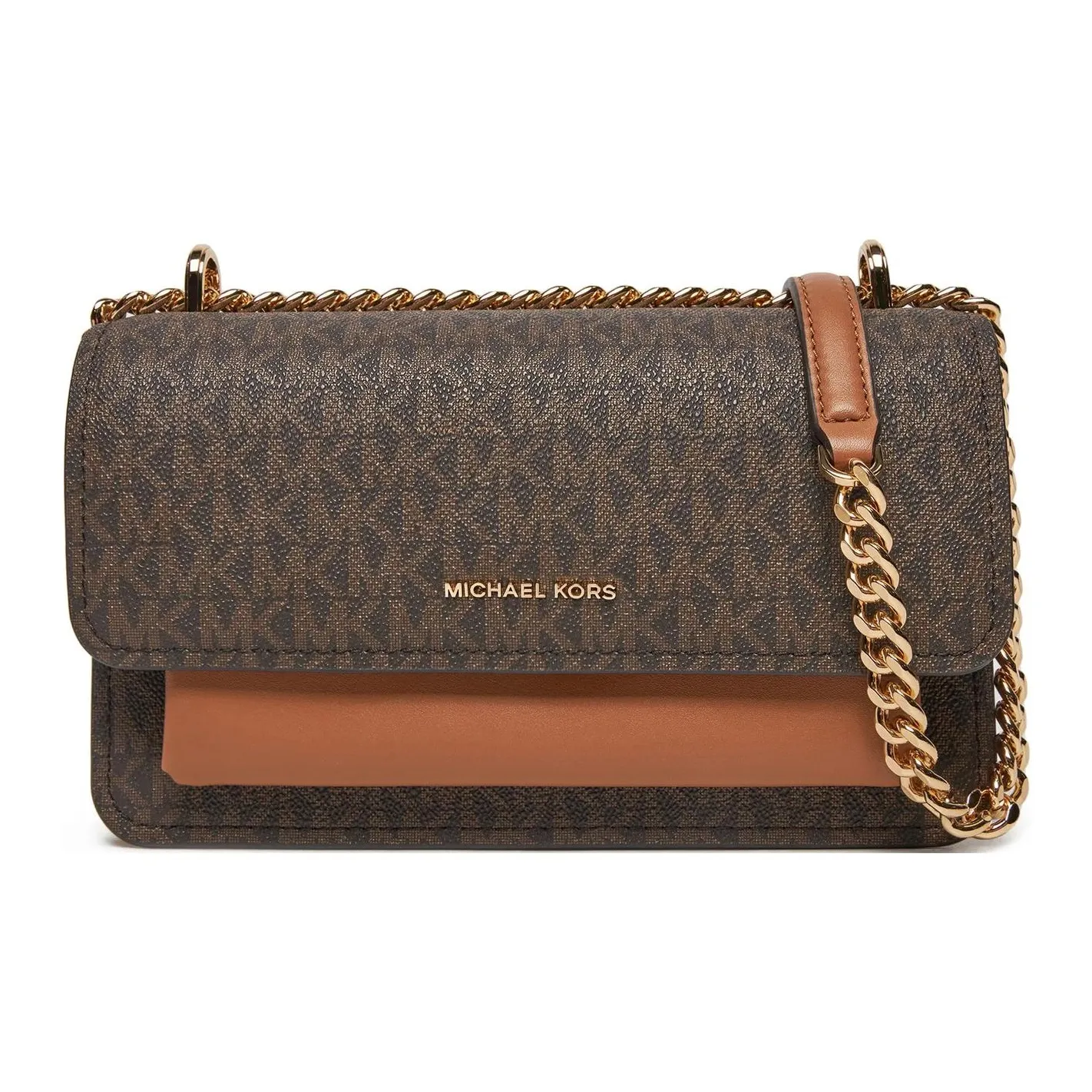 MICHAEL KORS Искусственная кожа Сумка через плечо маленькая сумка на плечо женская темно-коричневая и желудочно-коричневая