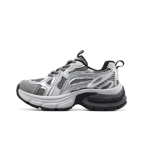 C°BANNER Толстоподошвенные кроссовки Low Top Серебряные Женские