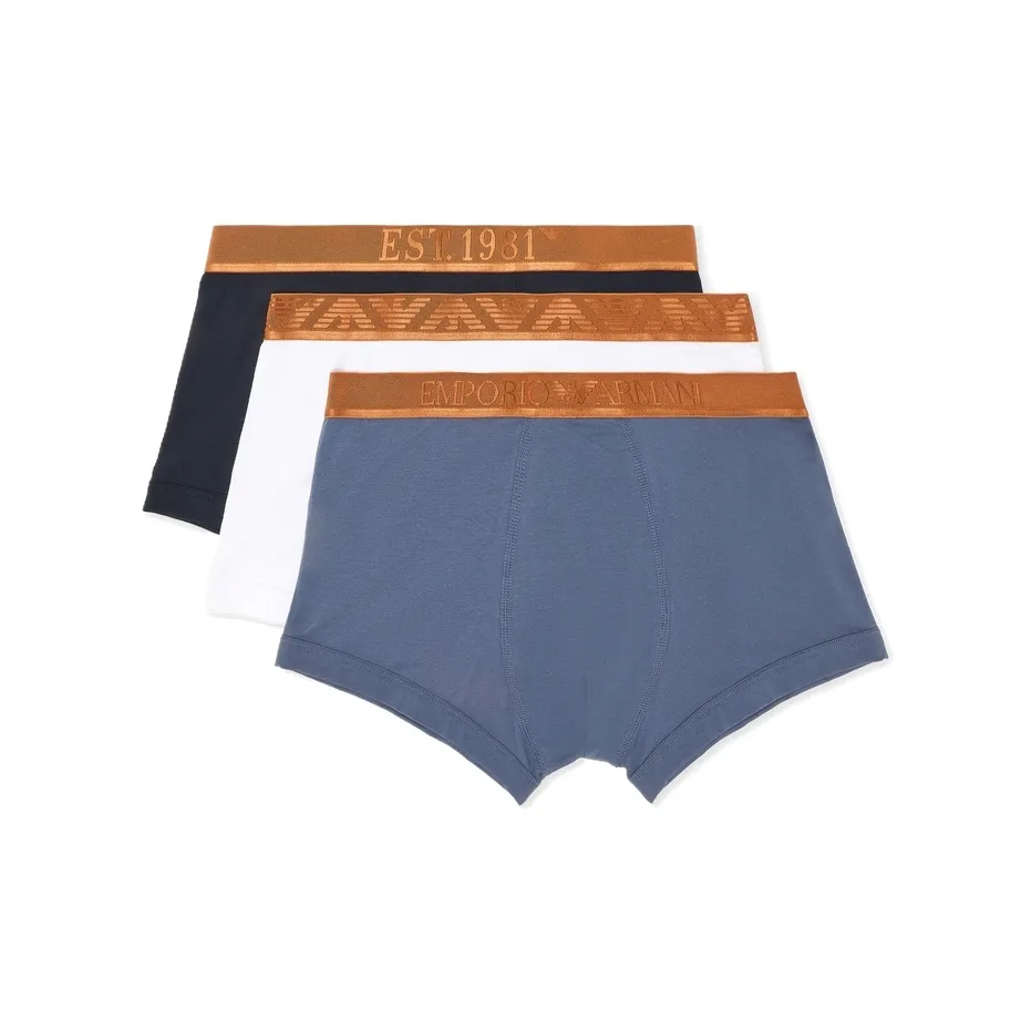EMPORIO ARMANI Three pack Of Asv Shiny Logoband Organic Jersey Boxer Briefs