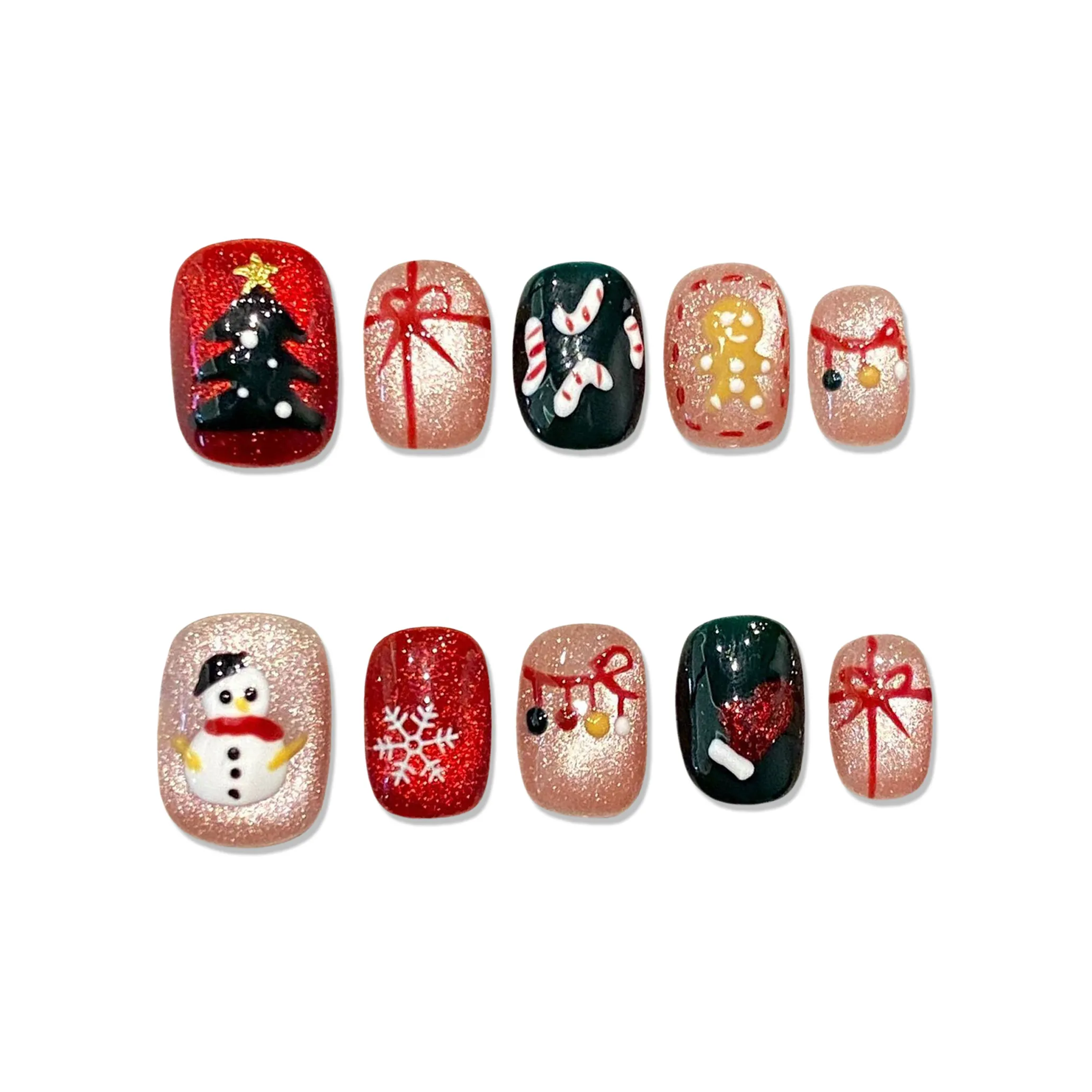 XIAMEIYU Ручная работа Осветляющий Рождество Укороченный 15 мм 3D эффект Пряничный человечек Снежинка Мультяшный