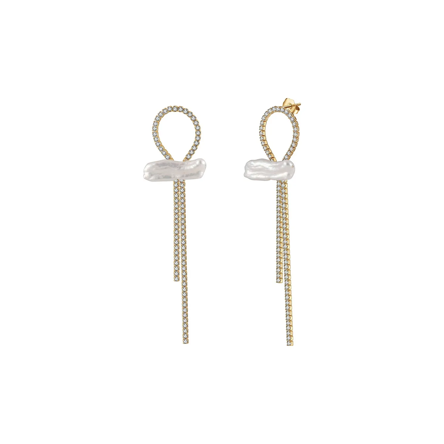 ZHENZHUAOMI Freshwater Pearl Drop Earrings Women's