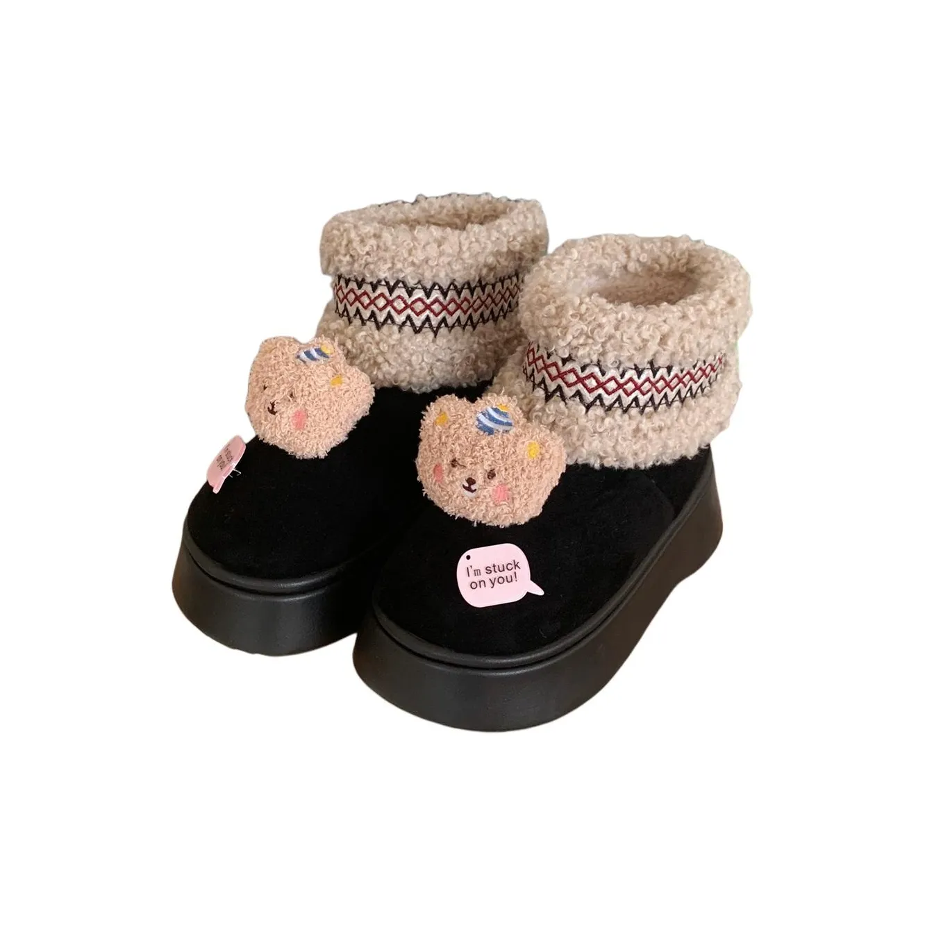 SHIGUDE Cotton Slippers Women's Black Light Brown Dark Coffee Army Green