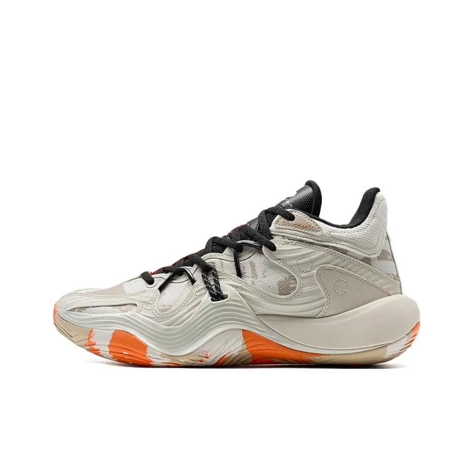 XTEP Chain Battle 3 Покрытие Легкий Теплоизоляционный MID Топ Баскетбольные кроссовки Мужской Бежевый