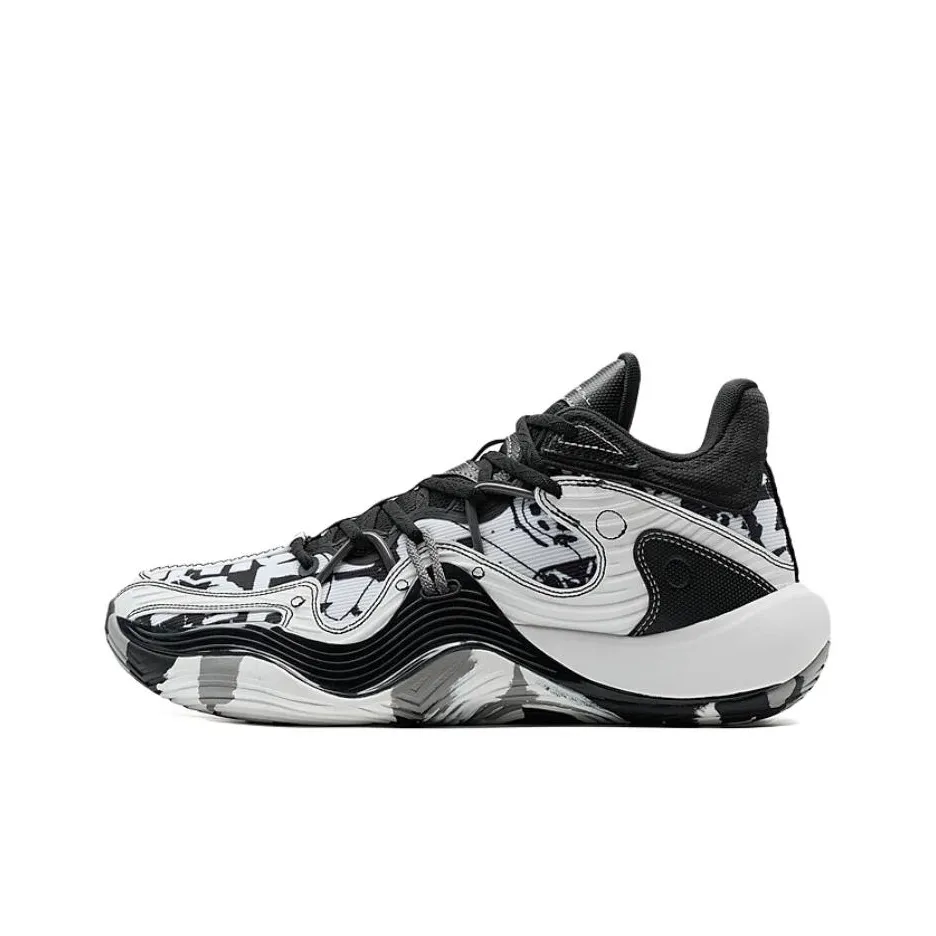 XTEP Покрытие Легкий Теплоизоляционный MID Топ Баскетбольные кроссовки Мужской Черный Белый Серый