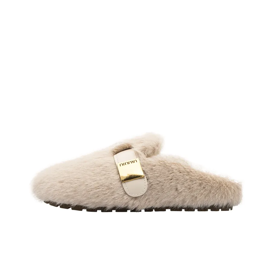 Fire Flying Fish Abrasion Resistant Slip Resistant Wrap toe Slippers Women's Beige