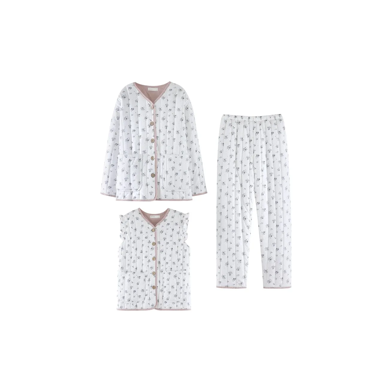 ZumashL Luxury Designer Series Пижамный комплект Женские Цветочный Фиолетовый Ласточкин хвост Трава