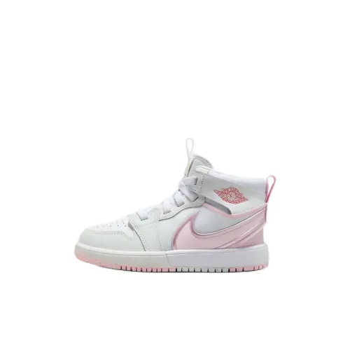 Jordan Air Jordan 1 Детские баскетбольные кроссовки Высокие Бело-розовые Kids