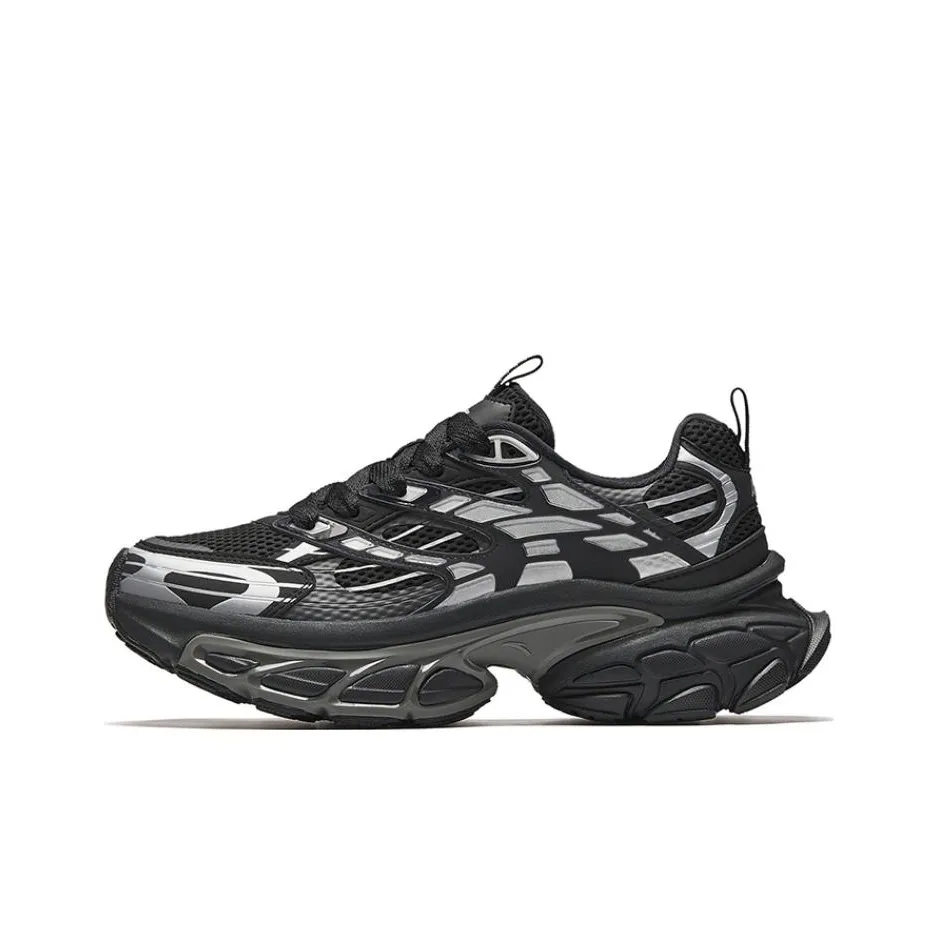 ANTA Противоскользящее и Износостойкое Покрытие Низкий Топ Casual Мужской Черный Серебряный