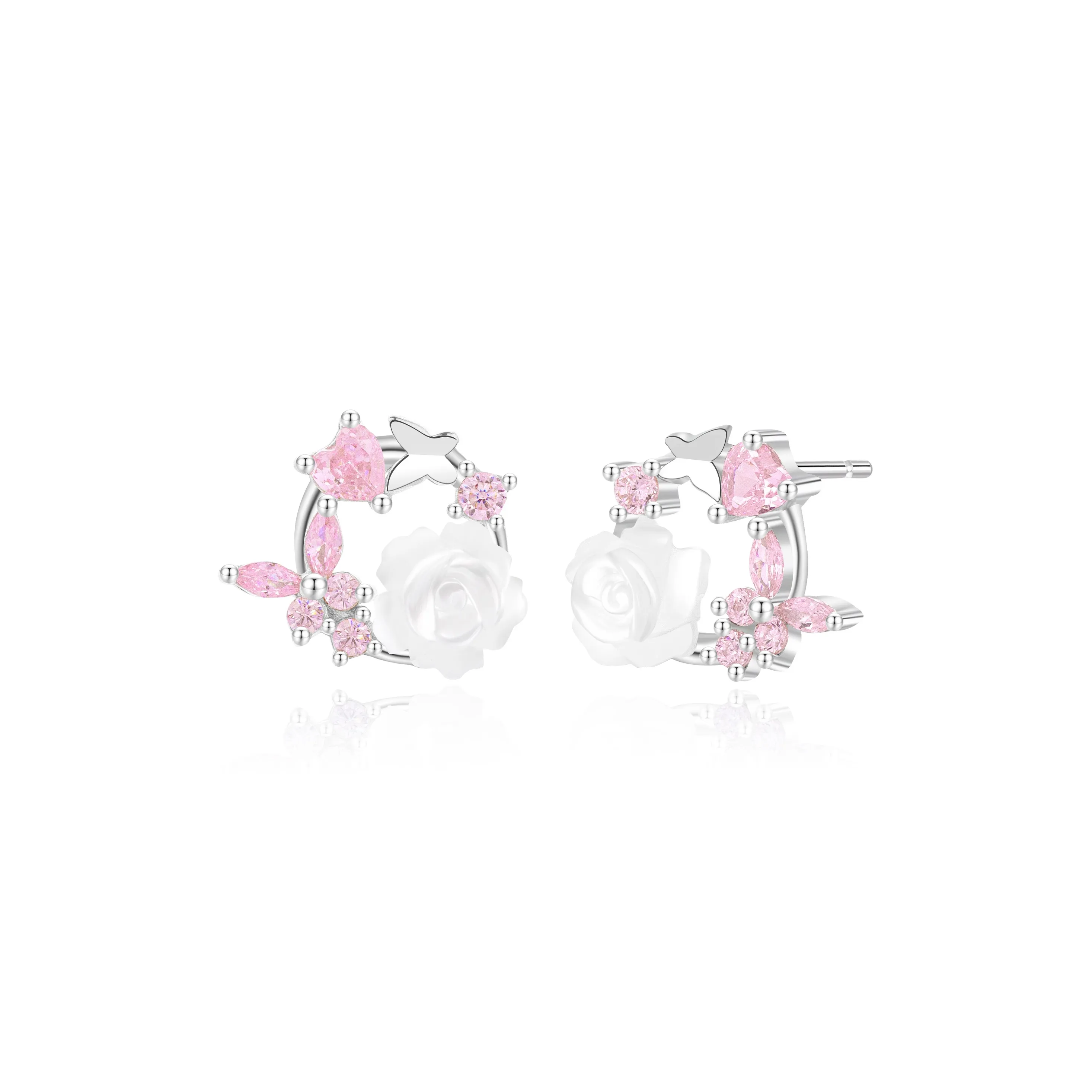 Lao Feng Xiang S990 Sterling Silver Sterling Silver Stud Earring, Girl Women's