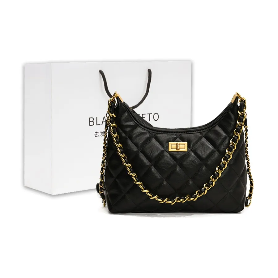 BLAKE FLEETO PU Synthetic Leather Versatile Crossbody Bag Shoulder Bag Small Size Large Size Women's Black/Beige