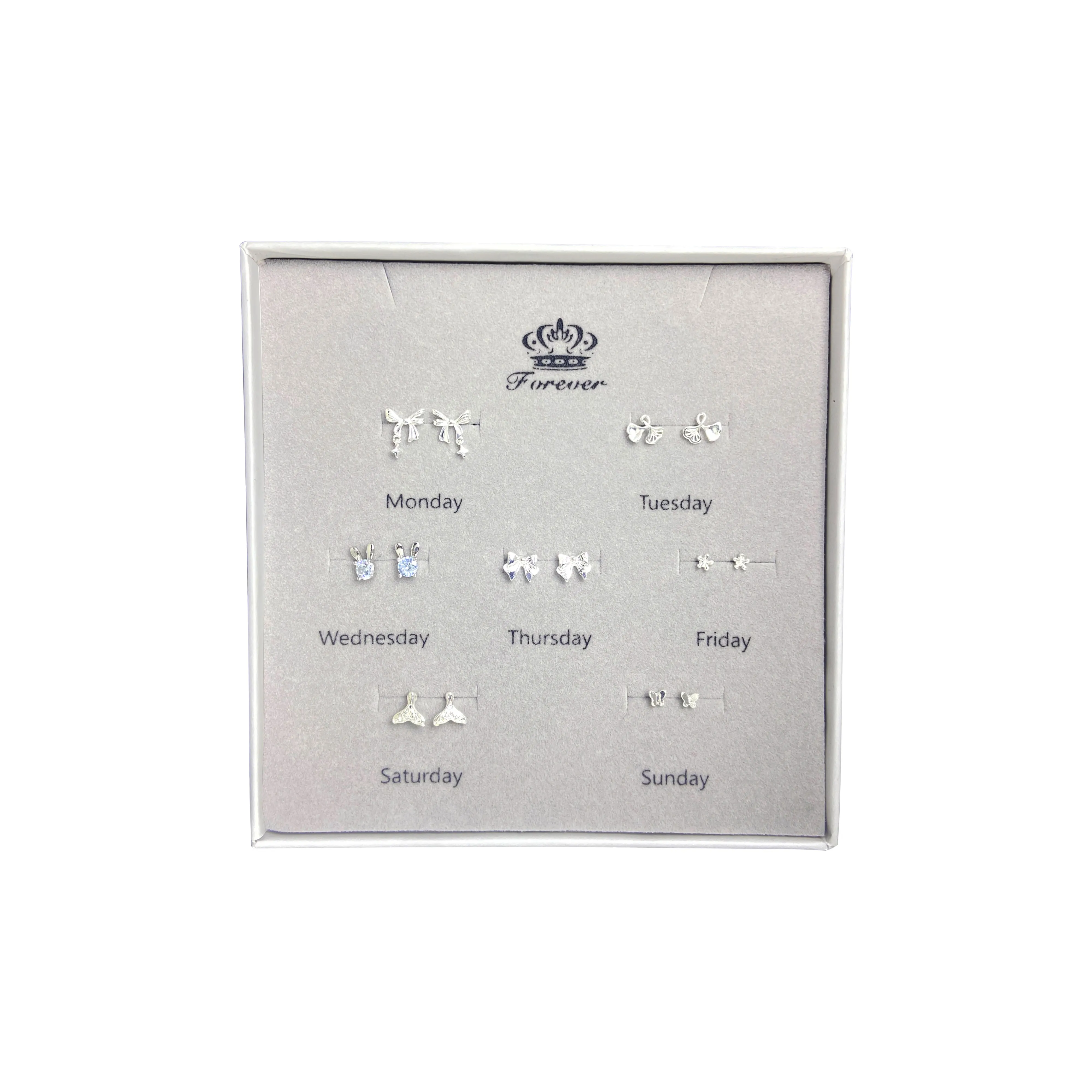 ERXI Alloy 925 Sterling Silver Needle Stud Earrings Women's