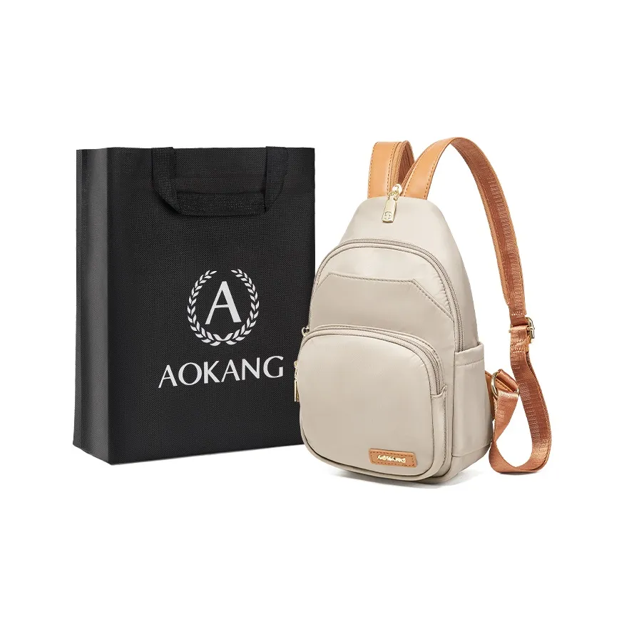 AOKANG Ткань Рюкзак Сумка через плечо для Бизнеса Путешествия Мини Унисекс Хаки Классический Черный