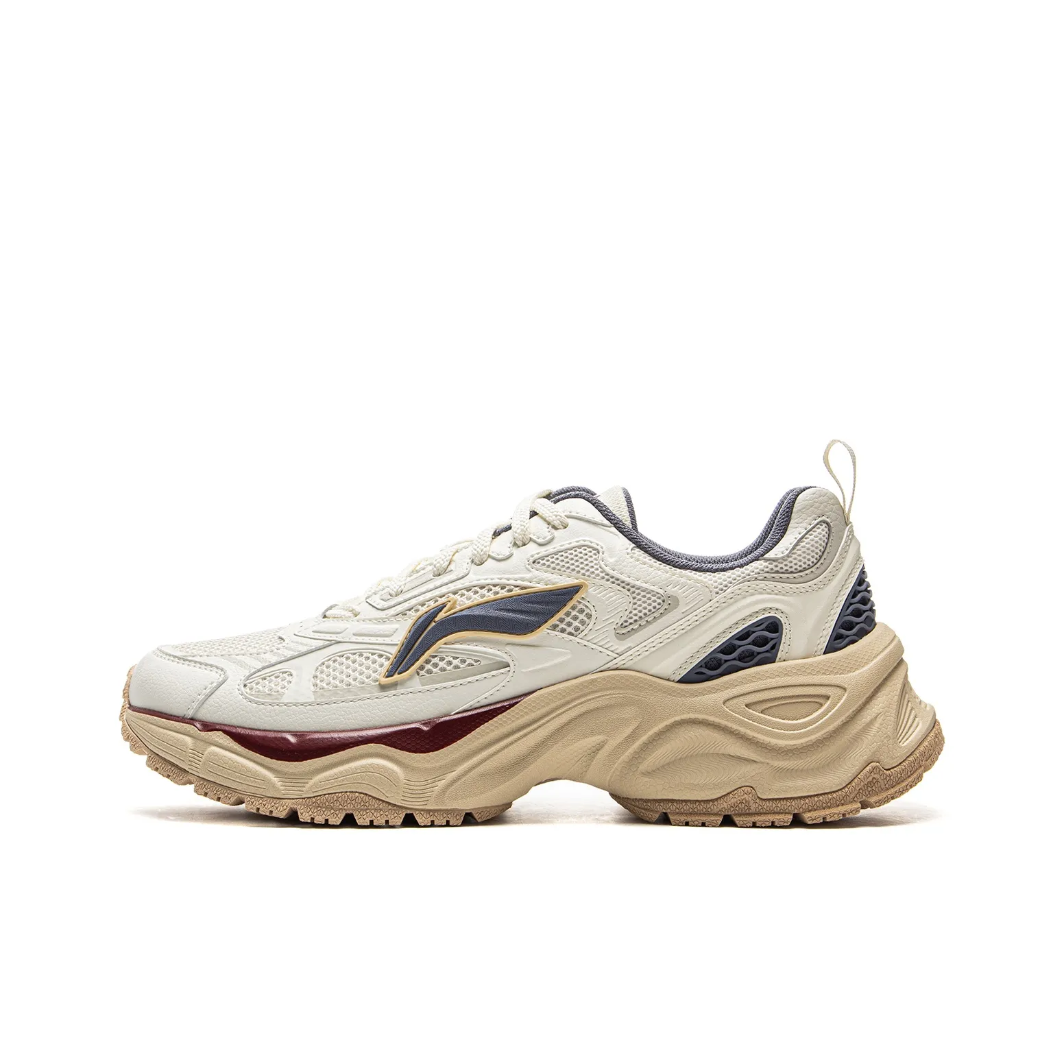 LiNing Star Ring Slip-resistant Abrasion-resistant Breathable Low-top Casual Men's Ecru Gray LiNing Star Ring Противоскользящий Устойчивый к износу Дышащий Низкий верх Повседневный Мужской Экрю Серый