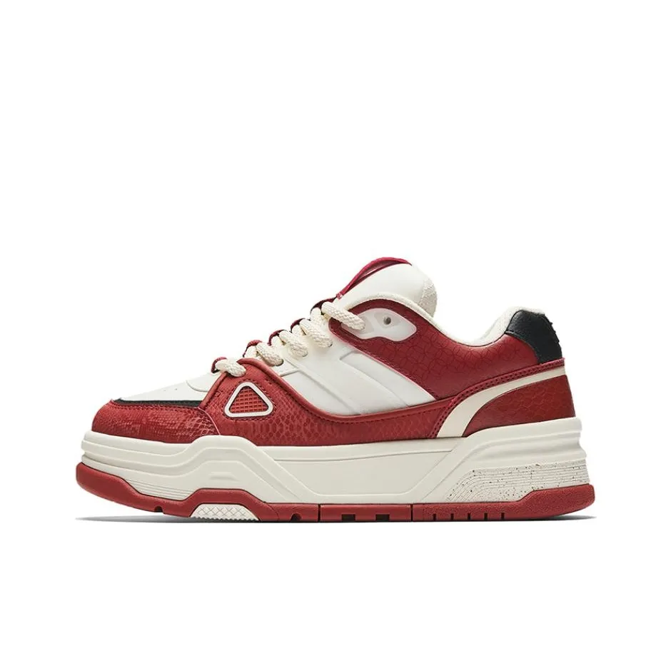 ANTA Противоскользящие и износостойкие визуально увеличивающие рост низкие кроссовки для скейтбординга мужские белые красные черные