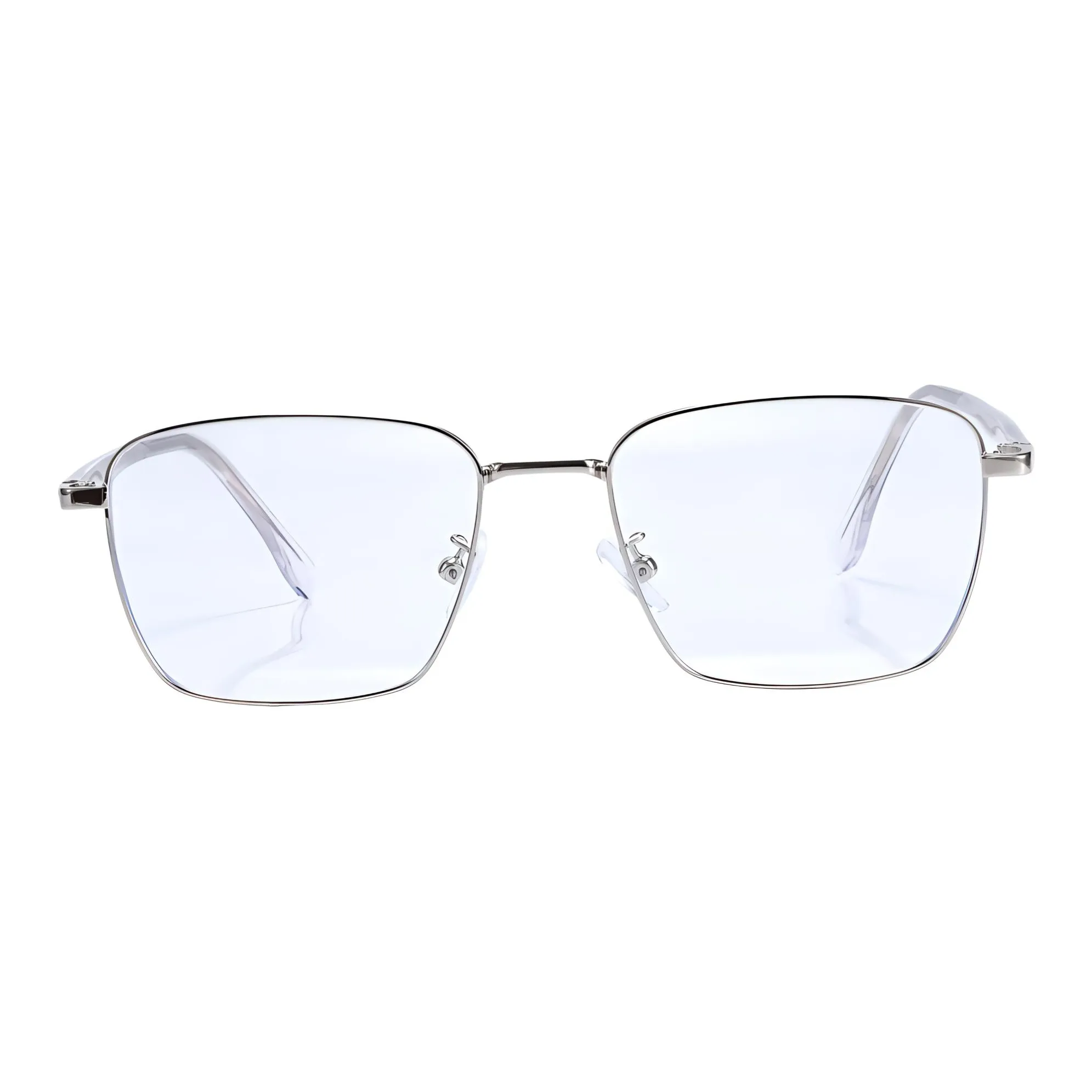 KELING Металлический сплав Квадратная Тонкая Оправа с Защитой от синего света Линзы для защиты глаз Унисекс Элегантный Серебряный