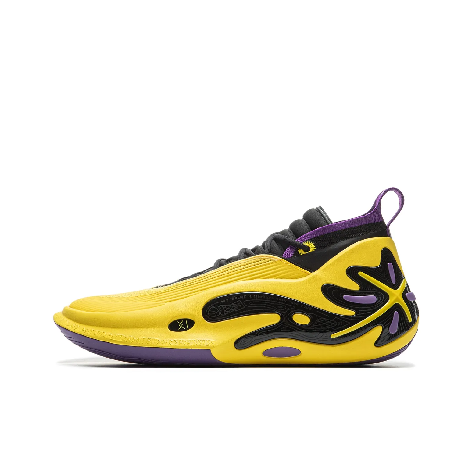 LiNing Wow11 Cushioning Anti Slip And Wear Resistant Lightweight Rebound Low Top Basketball Shoes Men's Yellow Purple