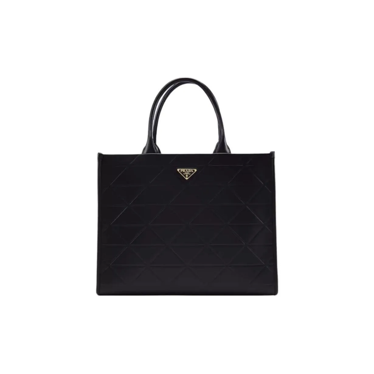 PRADA Cow Leather Handbag Tubas Women's Black