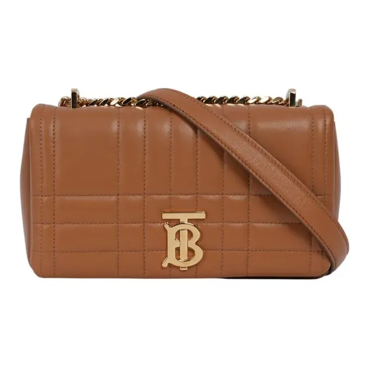 Burberry Lola Bag Lambskin Shoulder Bag Trumpets Women's Maple Brown