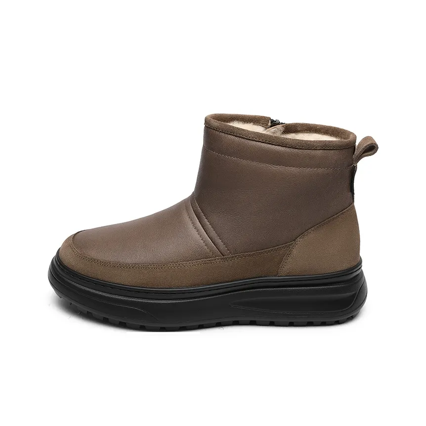 GOLDLION Warm Anti Slip And Wear Resistant Short Snow Boots Men's Brown