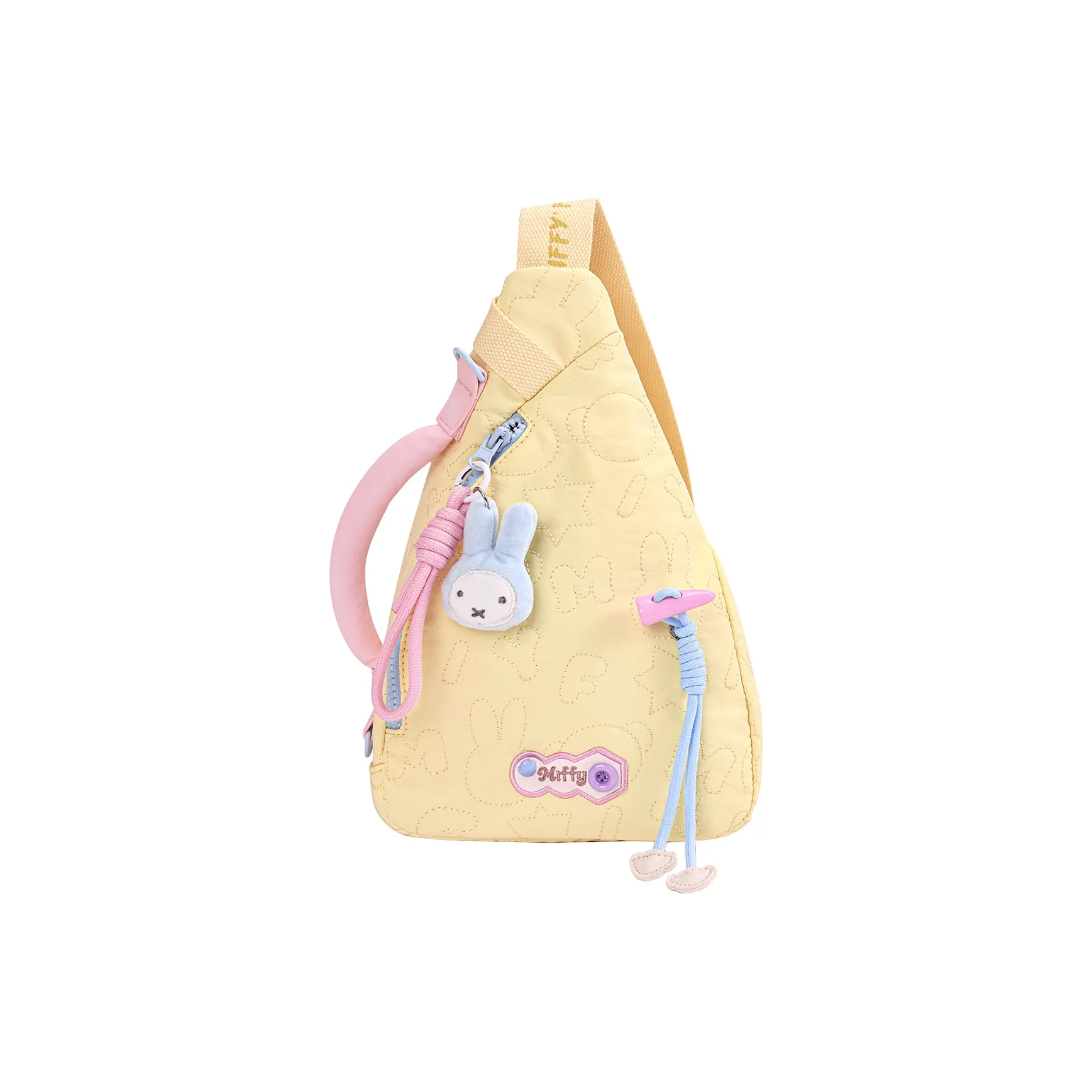 MIFFY Ткань Sling Сумка Маленькая Женская Желтая Экрю