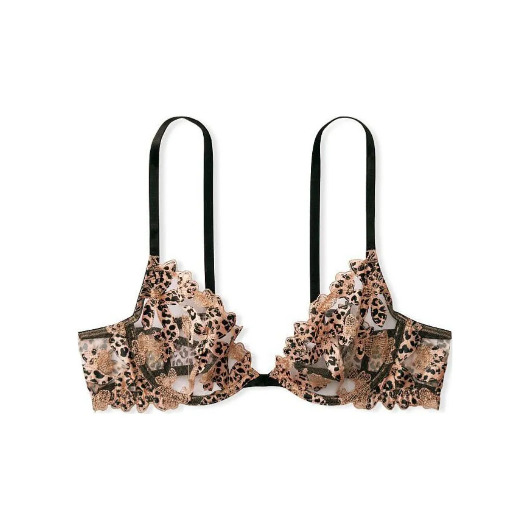 Victoria's Secret Телесный Леопардовый принт Женские Бюстгальтеры