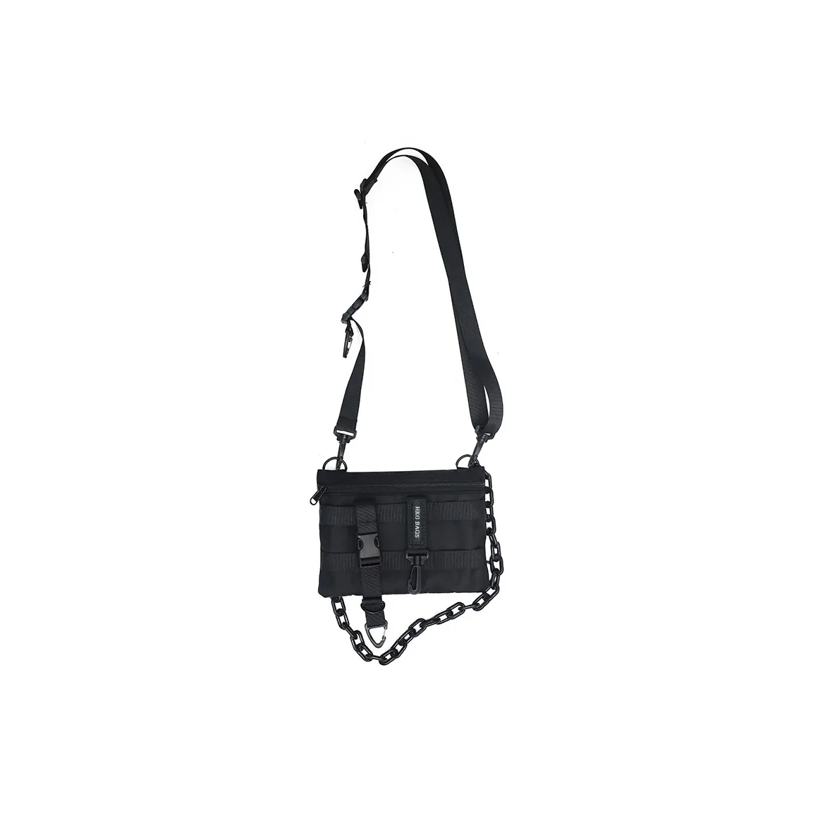 DALO Nylon Shoulder Bag, Crossbody Bag Unisex Black