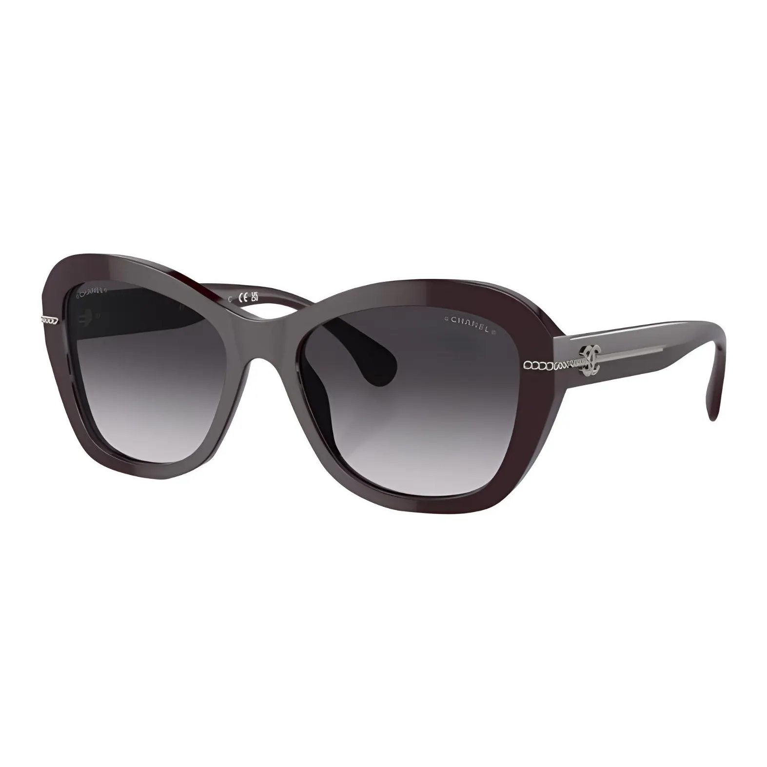 CHANEL Butterfly Sunglasses Women's Burgundy