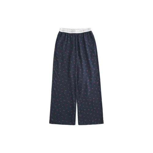 Hollister Морской синий Полный принт Женские пижамные брюки