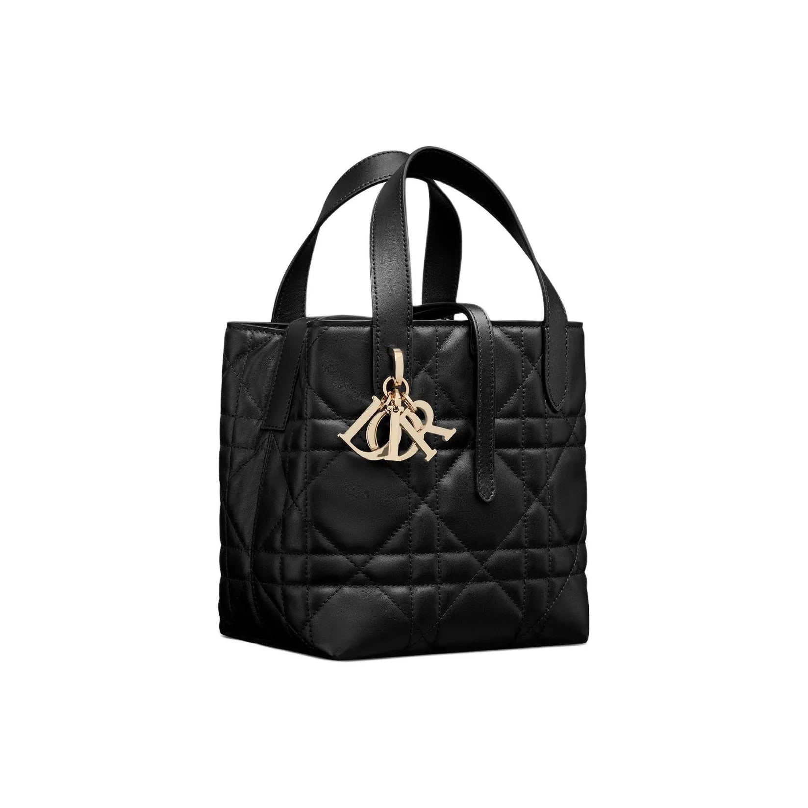 DIOR Toujours Cow Leather Shoulder Bag Crossbody Bag Handbag Small Size Women's Black