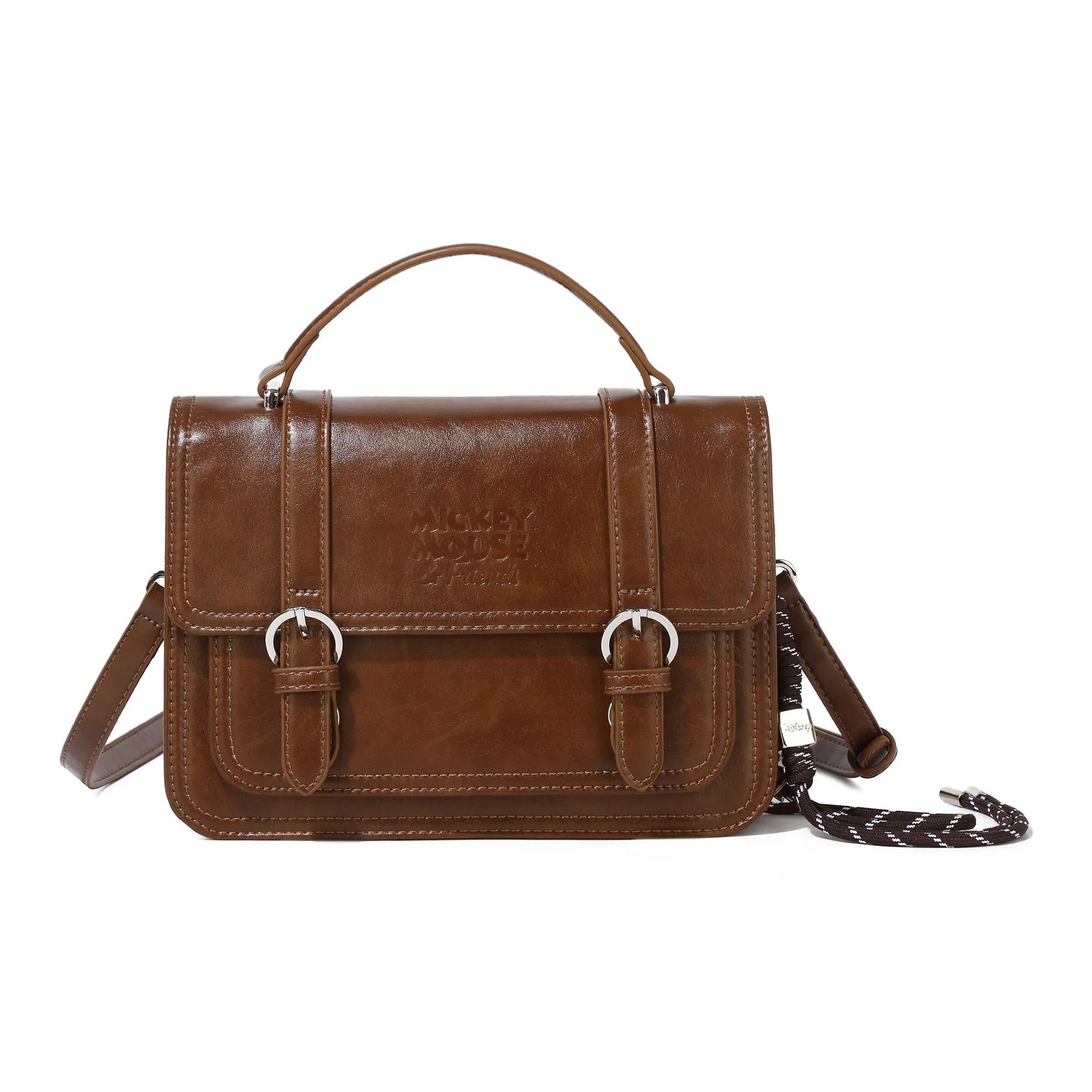 Disney Mickey Series ПУ (полиуретан) Сумка через плечо Сумка среднего размера Женская Коричневая