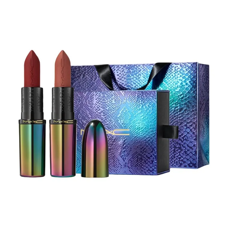 MAC Год Змеи Ограниченный Универсальный Python Коробка Помады Матовый Легко Смешивается Длинно Оставляющий Цвет лица 3,5г+3,5г