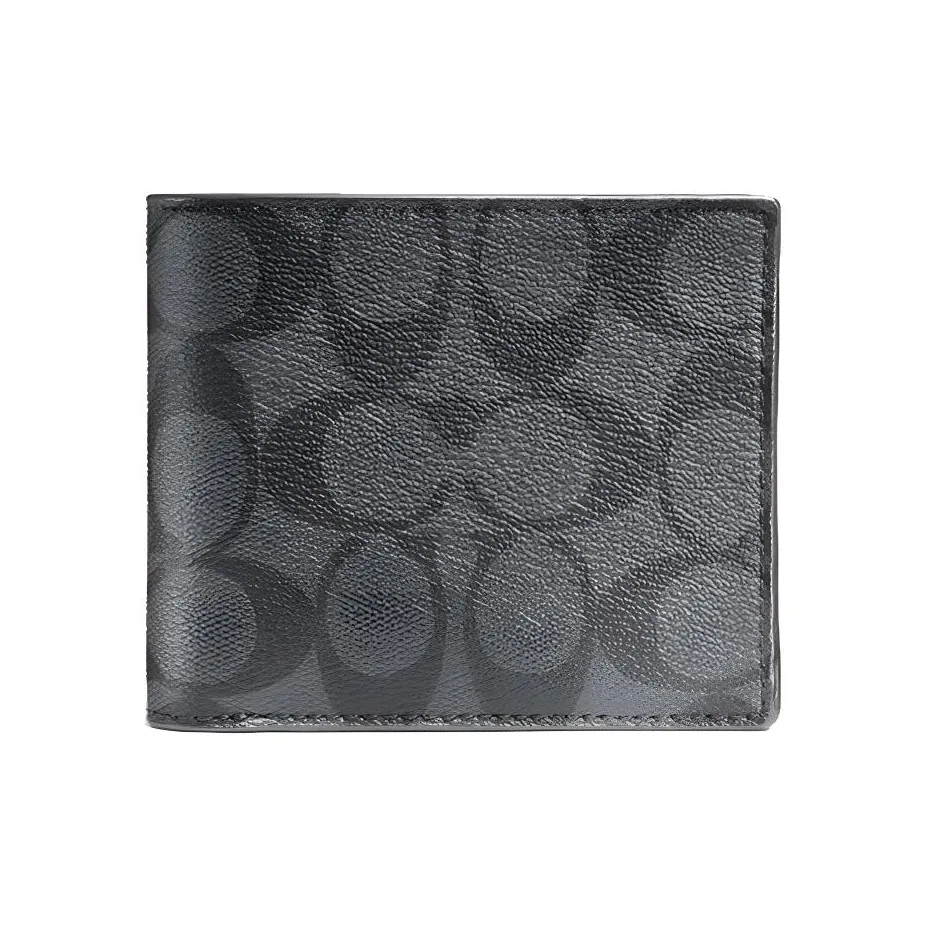 COACH PVC Wallet Men's Black & Gray