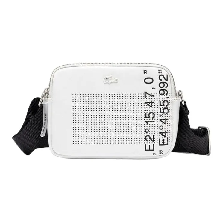 LACOSTE PU Small Square Bag Shoulder Bag Crossbody Bag Medium Size Unisex White