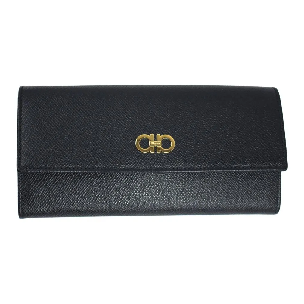 FERRAGAMO GANCINI Кожа Кошелек Женские Черный