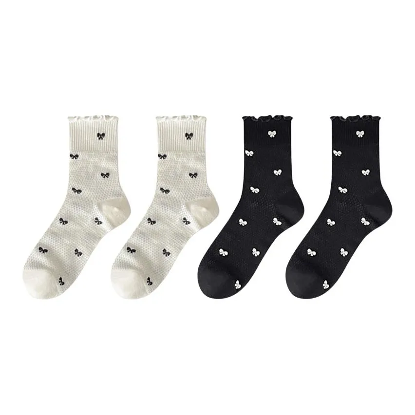JIAZINI Mid Calf Socks Women's 4 Pack