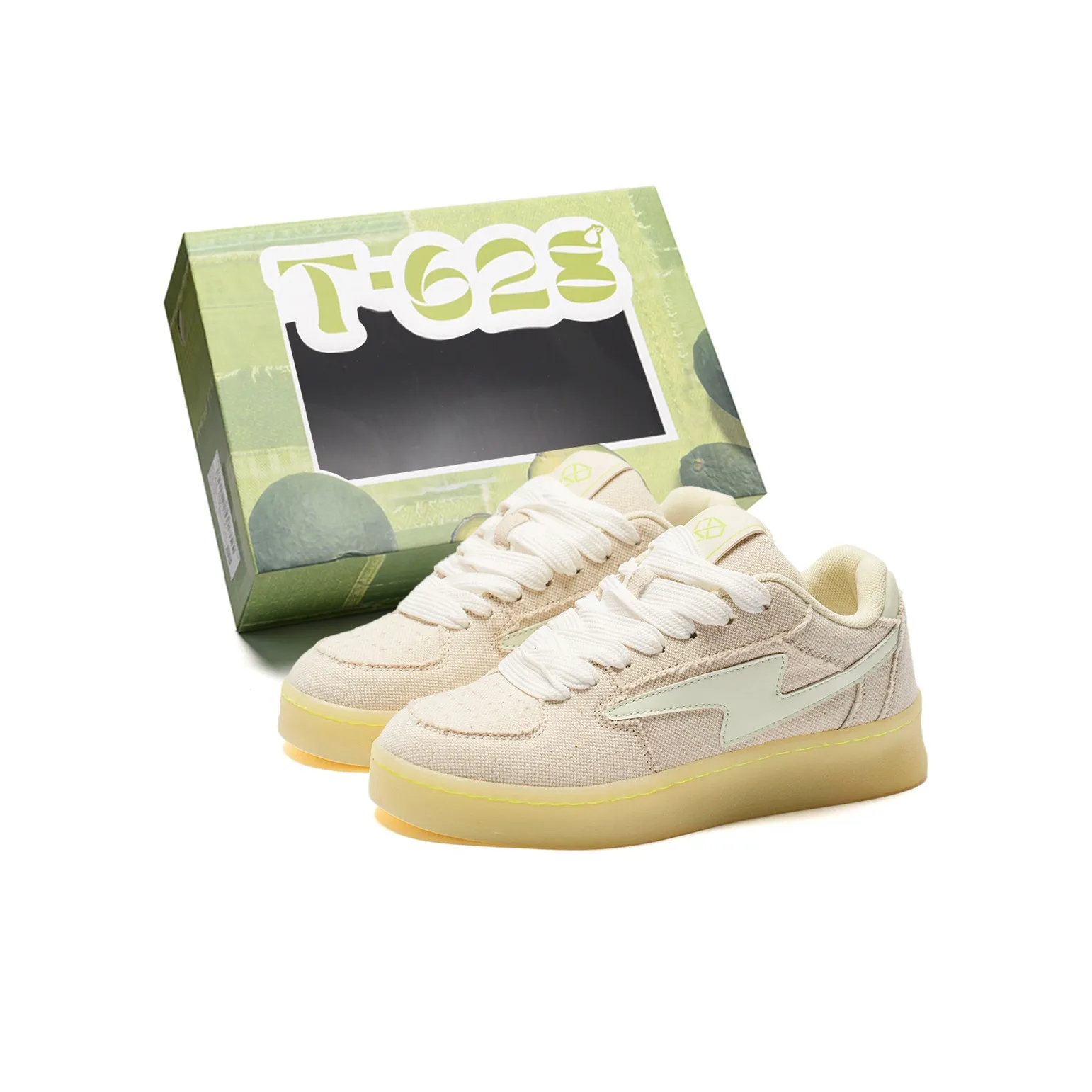 T628 Светящиеся в темноте пуховые кроссовки с низким верхом для скейтбординга унисекс бежевые