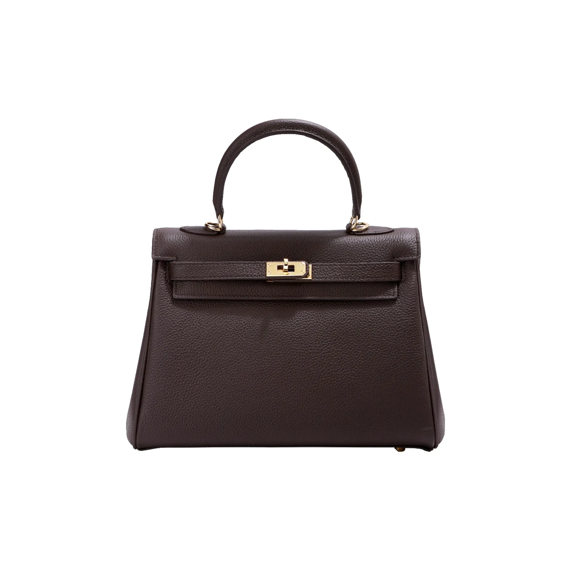BEMIX PETS Top Grain Cow Leather Kelly Bag HandBags Borsetta Large Size Women's Ebony