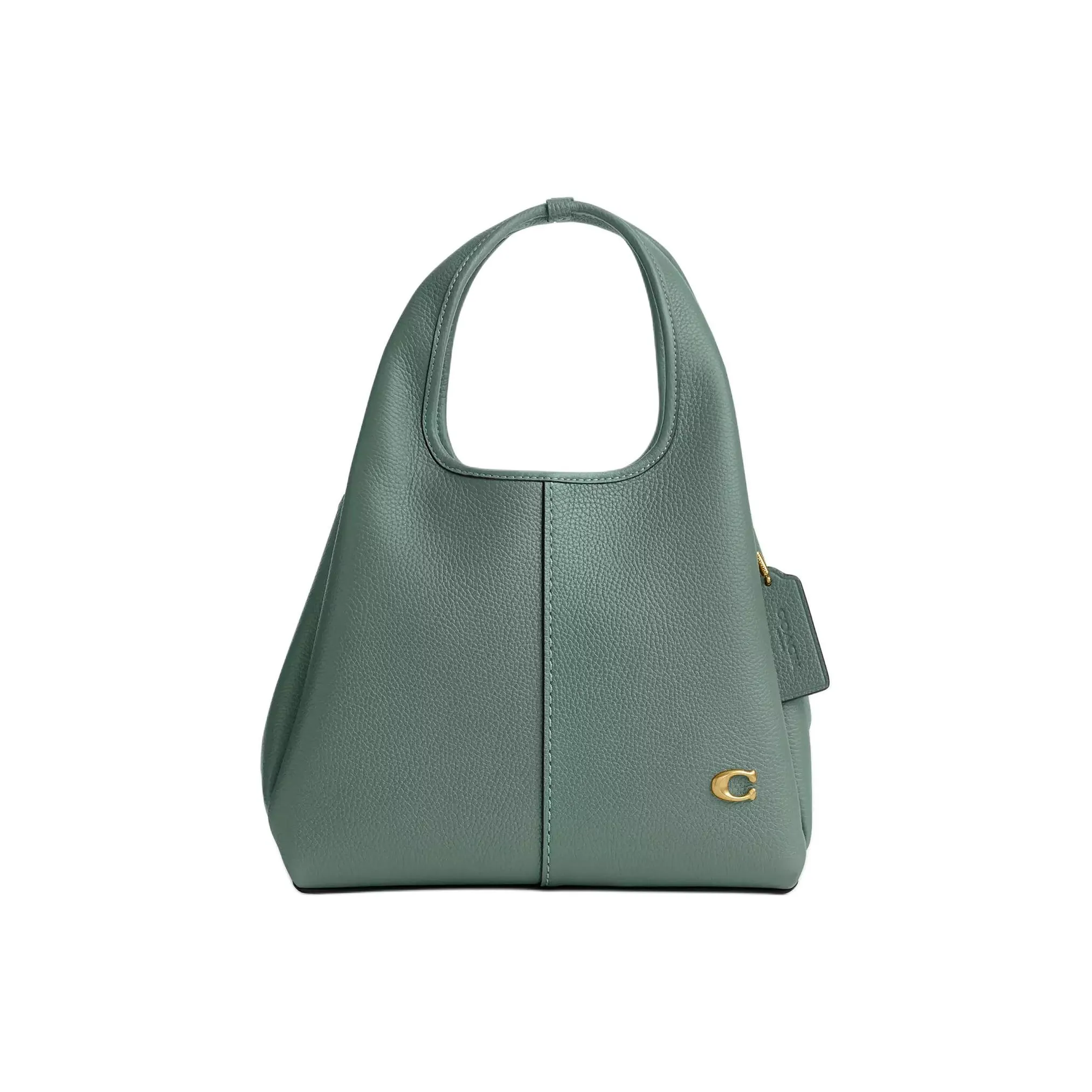 COACH Lana Polished Litchi Grain Leather One Shoulder Handbag Medium Size Women's Sage Green