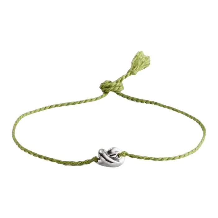 Bottega Veneta Sterling Silver Silk Thread Silk Bracelets Unisex Green