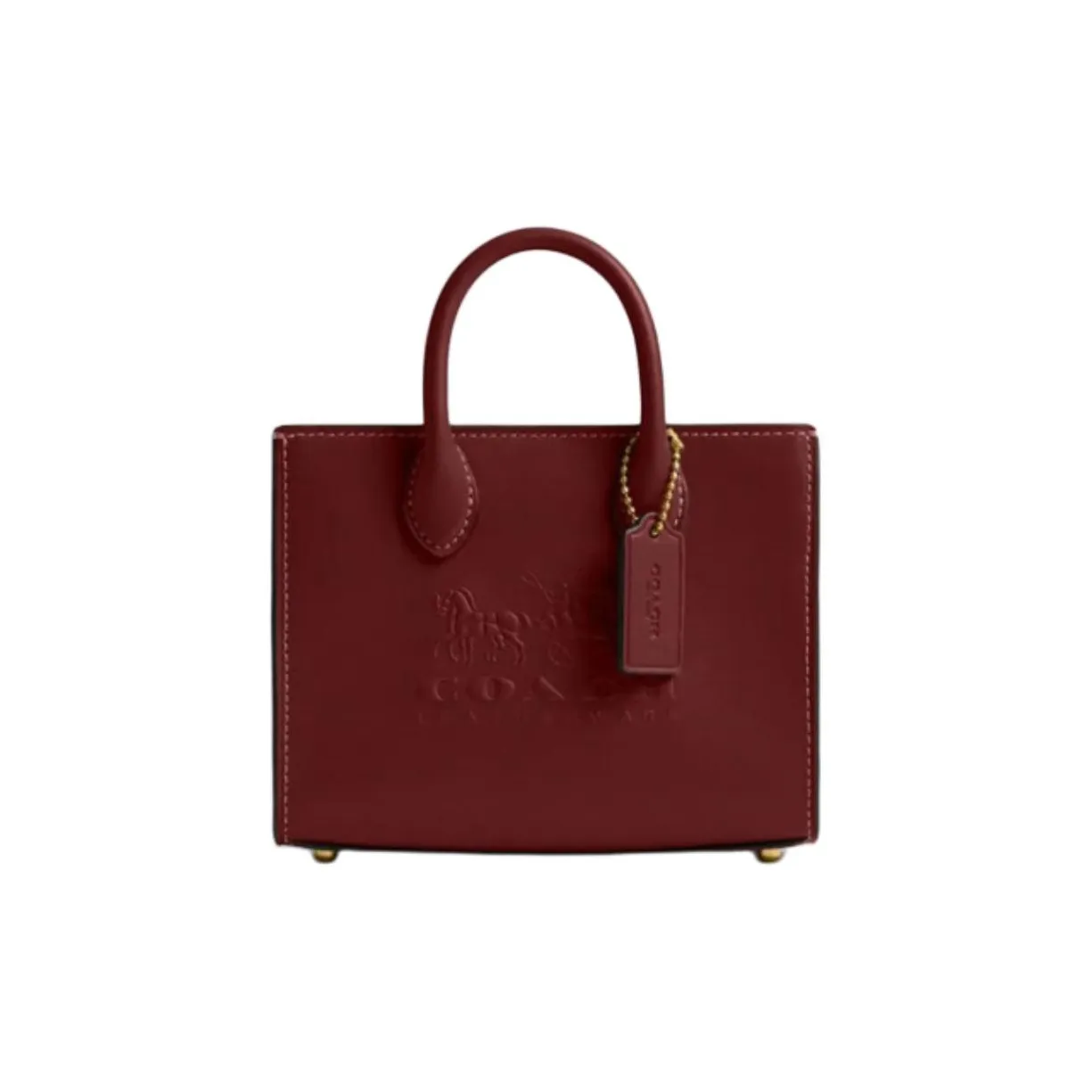 COACH Ace Коровья кожа Тоут Сумка Сумка для покупок Сумка на плечо Сумка Маленькая Женская Темно-красный Драгоценный камень