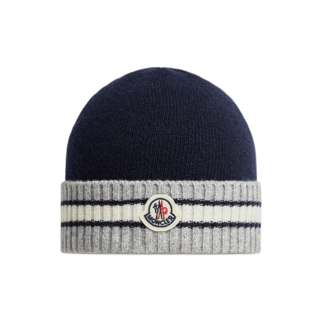 Moncler Roughly Гребенной Шерстяные Шапки Детский Морской Синий