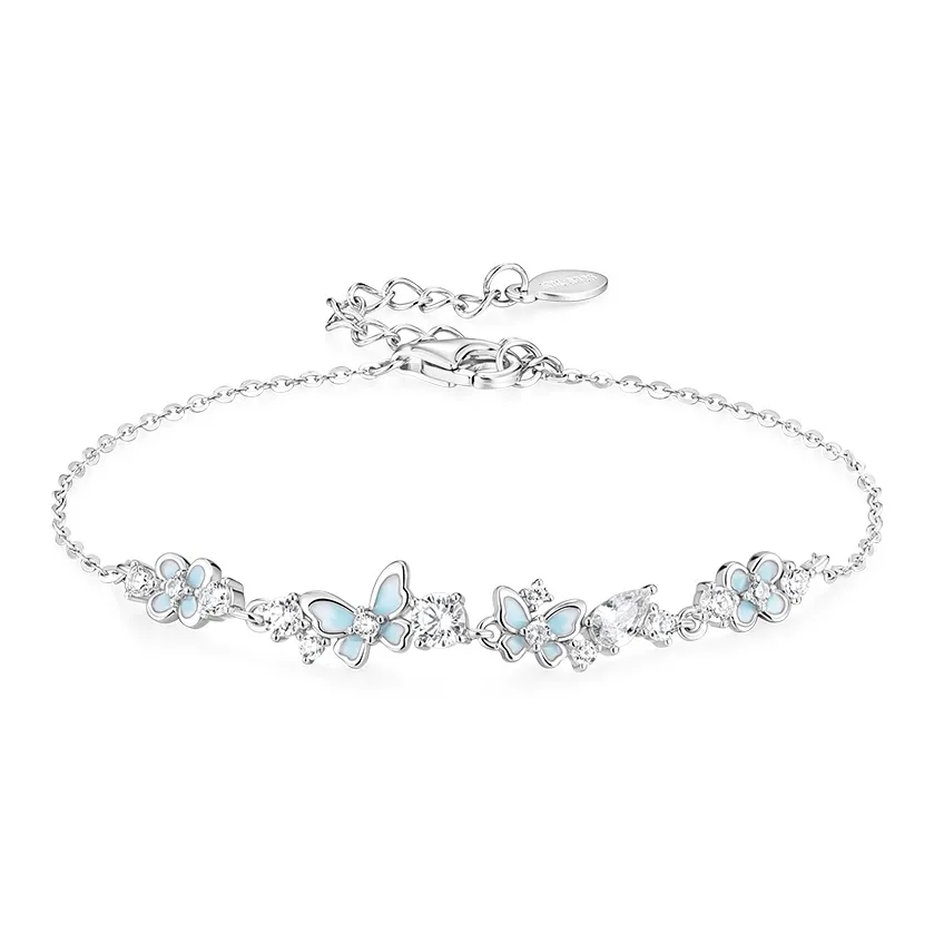 KADER 925 стерлинговое серебро Браслеты Женское серебро Синий