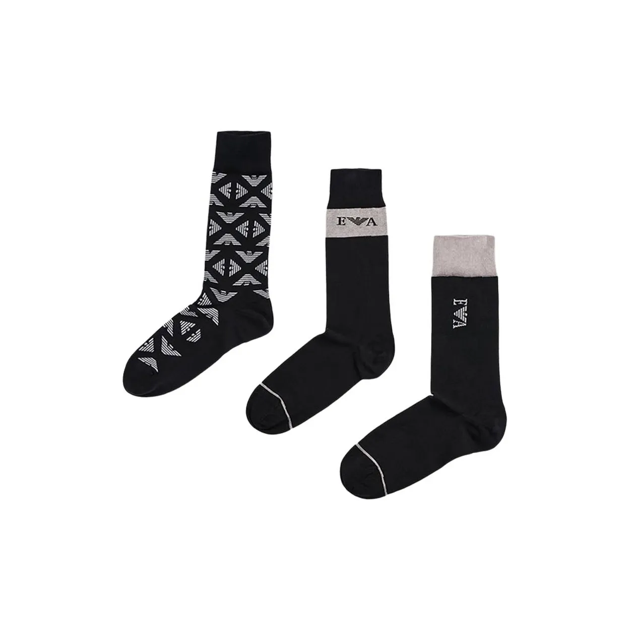 Emporio Armani Носки Crew Мужские 3 упаковки черные