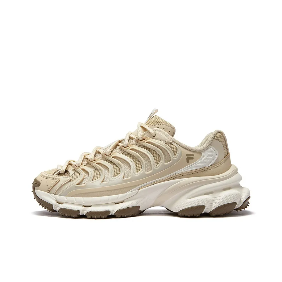 FILA FUSION BRACKET Wear Resistant Slip Resistant Low Top Casual Shoes Women's Brown Yellow