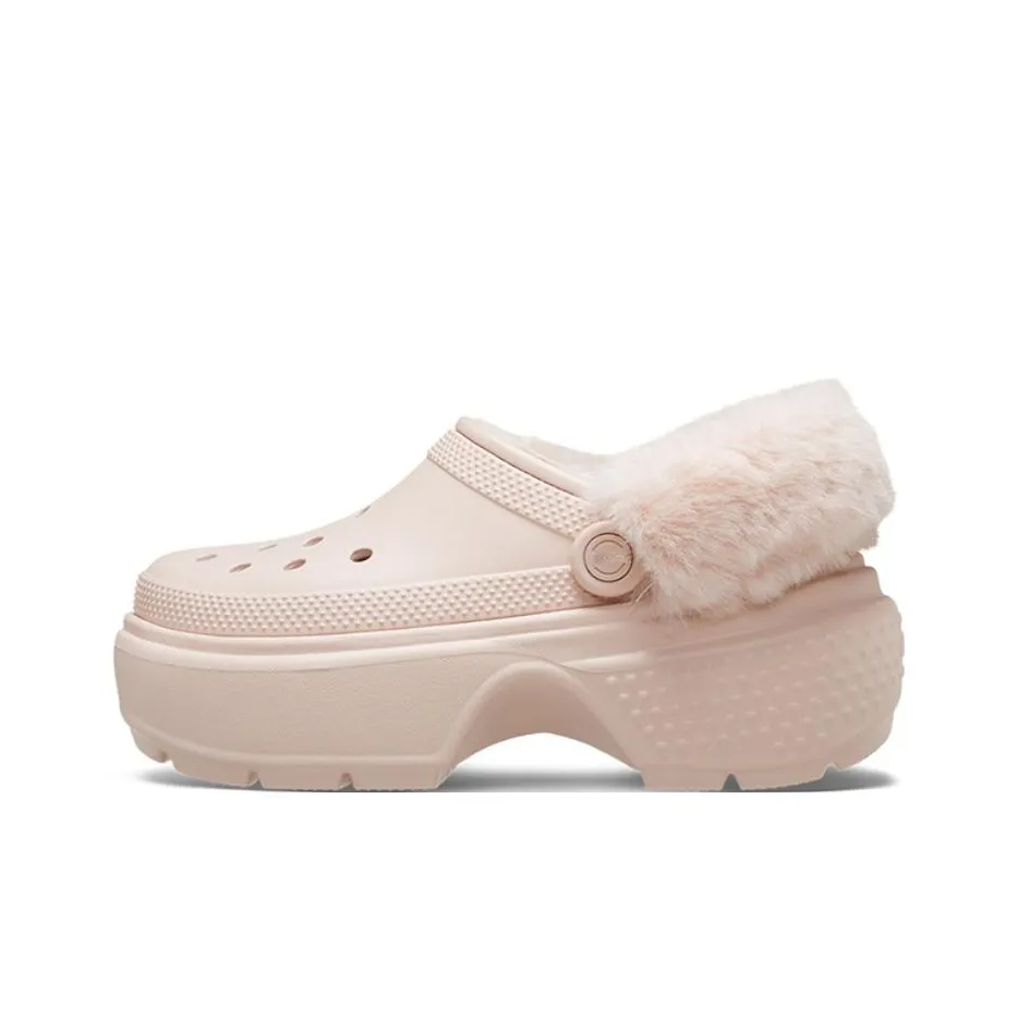 Crocs Snow House Warm Cotton Clogs Women's Quartz Pink Plush Section Non Detachable